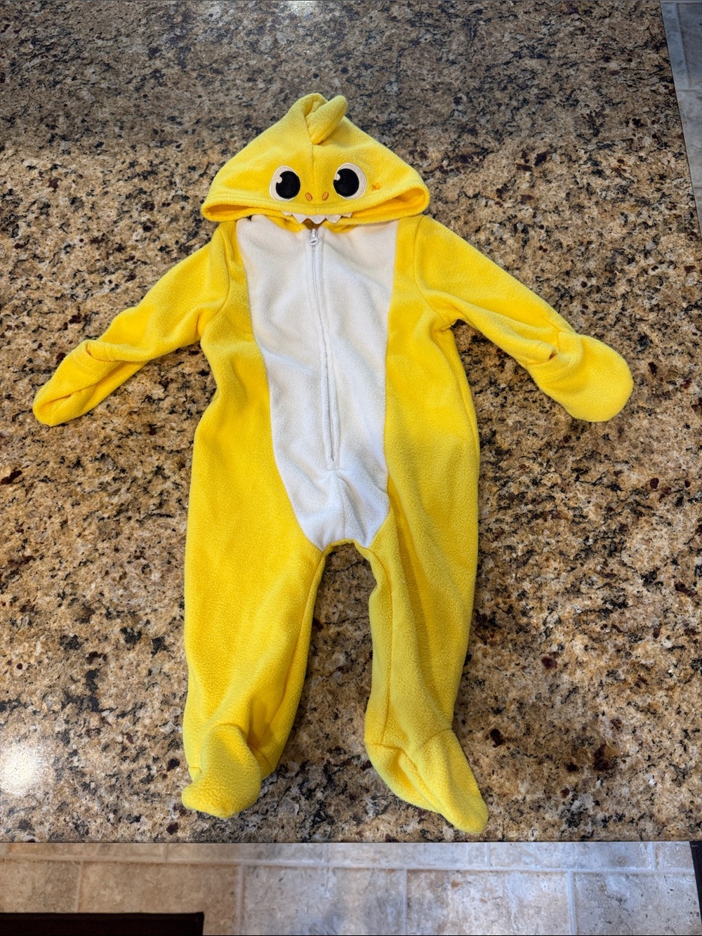 Yellow Hooded Animal-Detail Baby Footed One-Piece